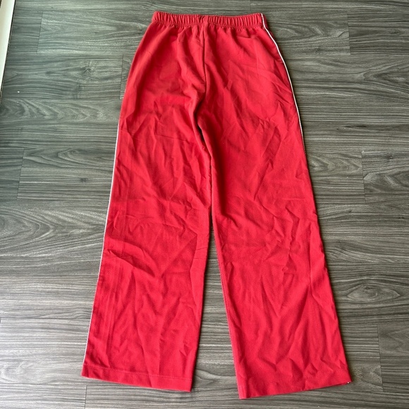NEW WAYF Womens London Track Pant Red with White Pipping Wide Leg - Picture 3 of 10